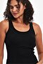 Corded Fabric Black Crop Pool Neck Zero Sleeve Cotton 3-Piece Women's Undershirt Mtlcb92 - 2