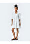 Cotton Layered V Neck Short Balloon Sleeve Mini Muslin Dress