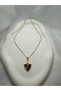 Black Enamel Polar Star Detailed Zircon Stone Shield Charm Gold Gold Color Steel Necklace - 2