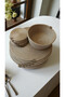 Kaan Home 13 Piece Hand Woven Breakfast Set - 6 Supla 6 Tea Bottom 1 Bread Basket Vegan Presentation