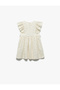 Flounce Detailed Short Sleeve Crew Neck Floral Dress - 2