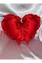 Red Satin Bow Heart Pillow - 4