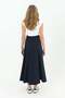 Women's Navy Blue Colored Patchwork Bell Flared Skirt 18201 - 6