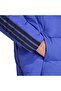 معطف Essentials Climawarm 3 Stripes Puffer Down بغطاء رأس للرجال باللون الأزرق للاستخدام الخارجي - 5