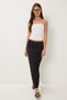 Women's Black Textured Slit Flexible Knitted Skirt Zv00336 - 3