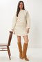 Women's Cream Knitwear Sweater Skirt Set Mt00160 - 2