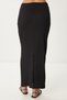 Women's Black Textured Slit Flexible Knitted Skirt Zv00336 - 4