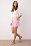 Pink Striped Linen Content City Boy Shorts & Bermuda Twoss25Sr00230 - 3