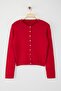 Wardrobe Essentials Kırmızı Düğme Detaylı Pamuklu Basic Triko Hırka | TWOAW26HI00001 - 5