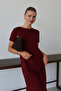 Women's Modal Fabric Half Sleeve Slit Below the Knee Dress 1100 - 4