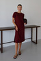 Women's Modal Fabric Half Sleeve Slit Below the Knee Dress 1100 - 6