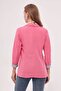 Women's Fuchsia Inner-Sleeve Striped Single-Button Jacket ARM-22K001122 - 4