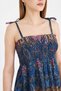 Women's Fuchsia Straps Lace up Chest Gipe Elastic Mini Dress Arm-25Y 001047 - 4
