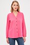 Women's Fuchsia Elastic Sleeve Wrinkled Shirt Arm-24K001002 - 4