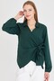 Women's Khaki Collar Double Breasted Blouse Arm-22Y024025 - 4