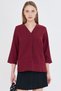 Women's Burgundy V-Neck Quarter Sleeve Blouse Arm-25Y 001024 - 3
