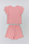 Baby Girl Set Sequin Heart Printed 2-Piece Set - 2