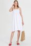 Women's White Straps Lace up Chest Gipe Elastic Mini Dress Arm-25Y 001047 - 4