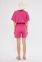 Women's Lilac Shirt Collar Pocket Short Jumpsuit Arm-24Y001113 - 5