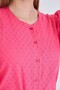 Women's Fuchsia Crew Neck Quarter Sleeve Shirt Arm-25Y001062 - 3
