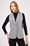 Women's Gray Men's Collar Side Tie Vest Arm-25K 001007