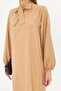 Women's Beige Collar Tie Elastic Sleeves Velvet Dress Arm-25K 001087 - 4