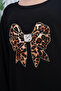 Women's Leopard Stone Embroidered Plus Size Viscose Long Dress Black - 7