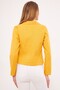 Women's Mustard Double Breasted Collar Gabardine Crop Jacket ARM-24Y001010 - 5