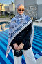Soft Rose Pattern Silk Voile Shawl