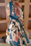 Soft Rose Pattern Silk Voile Shawl - 8