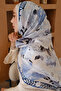Soft Rose Pattern Silk Voile Shawl - 5
