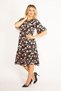 Women's Large Size Colorful Flounce Sleeve Tiered Dress 65n34446