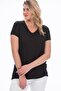 Women's Large Size Black V-Neck Viscose Blouse 65n22538