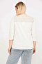 Women's Bone Plus Size Capri Sleeve Blouse with Shoulder and Back Yoke Lace and Elastic Hem Detail - 4