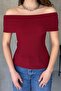 Madonna Collar Sleeveless Corded Fabric Ribbed Knit Blouse - 2