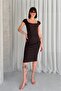 Oval Necklace Short Sleeve Tie-Dye Camisole Dress - 3