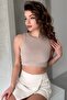 Cycling Neck, Rubble Look, Thick Strap, Cashcorse Crop Gown - 5