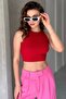 Cycling Neck, Rubble Look, Thick Strap, Cashcorse Crop Gown - 2