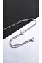 Butterfly Figured Zircon Stone Double Chain Steel Plated Bracelet - 4
