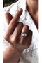 Purple White Flower Heart Figured Art Steel Ring - 2