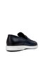 Genuine Leather Blue Men's Loafer Shoes - 6