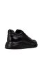 Genuine Leather Men's Black Sneakers
