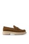 Genuine Suede Mink Color Buckle Loafer Women's Shoes - 2