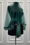 Emerald Green Bridal Veil Set, Glass Beads and Pearls, Henna Night Veil Face Cover Set 6 Pieces - 5