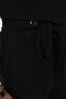 Men's Bermuda 035 Comfort Fit Lace-Up Waist Viscose Blended Casual Black Shorts - 7
