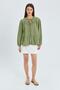 4563 Women's Loose Muslin Shirt with Tie Collar and Elastic Sleeves - 2