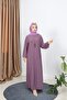 Pleated Sandy Dress with Necklace - 2