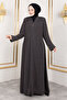 Wave Stone Detailed Abaya Tsd250166 Anthracite