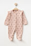 Baby Girl Snap Fastener Patterned Booties Jumpsuit 0 Month 6 Month