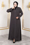 Wave Stone Detailed Abaya Tsd250166 Anthracite - 3